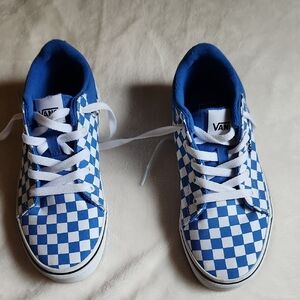 Vans Kids Blue Checkered Shoes